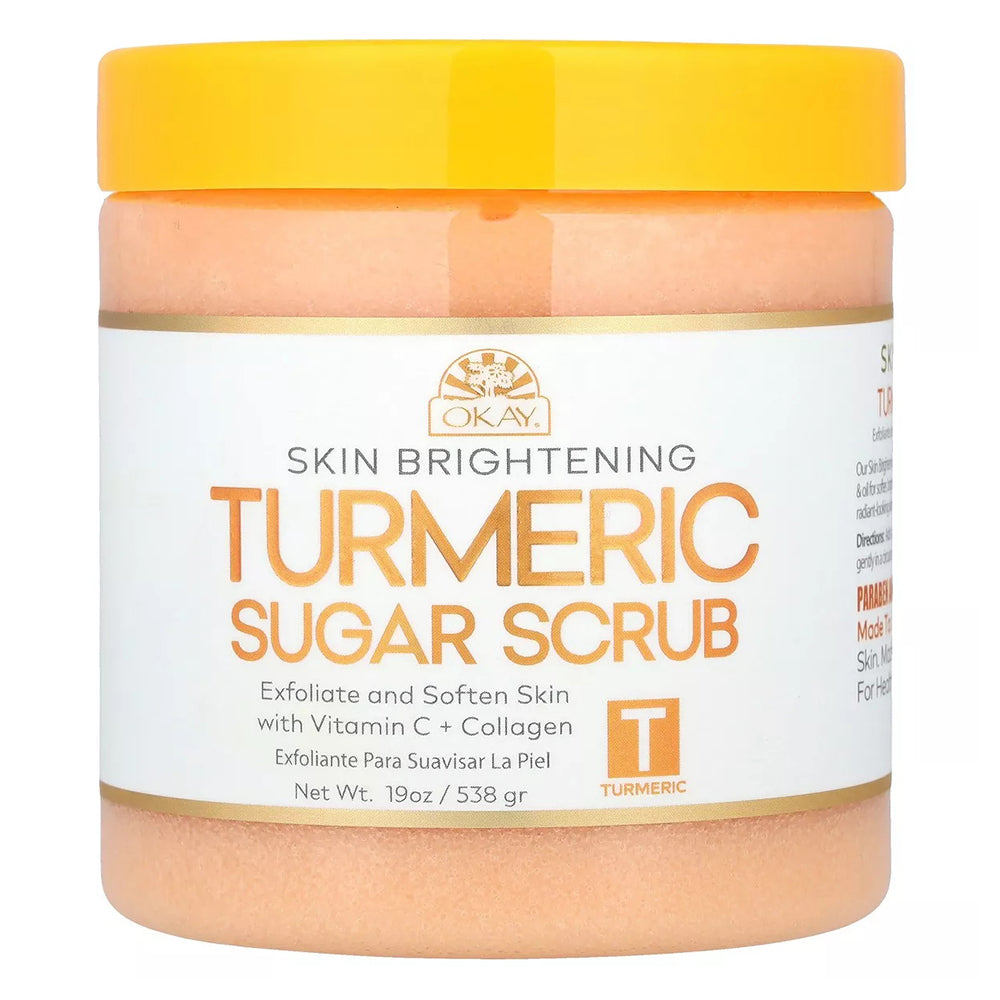 Okay Turmeric Facial Sugar Scrub for Skin Brightening and Gentle Exfoliation 19Oz (538g)