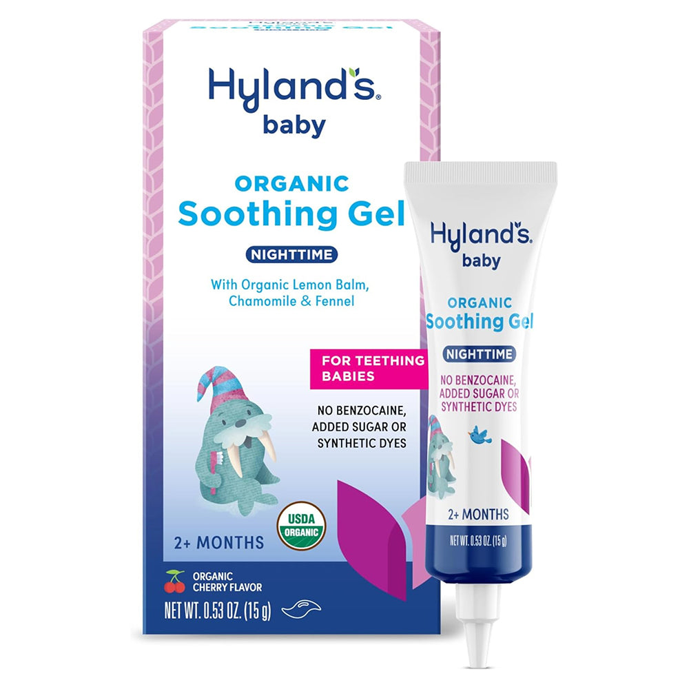 Hylands Baby Organic Oral Soothing Gel Nighttime with Organic Lemon Balm Chamomile and Fennel Ages Above 2 months 0.53Oz (15g)