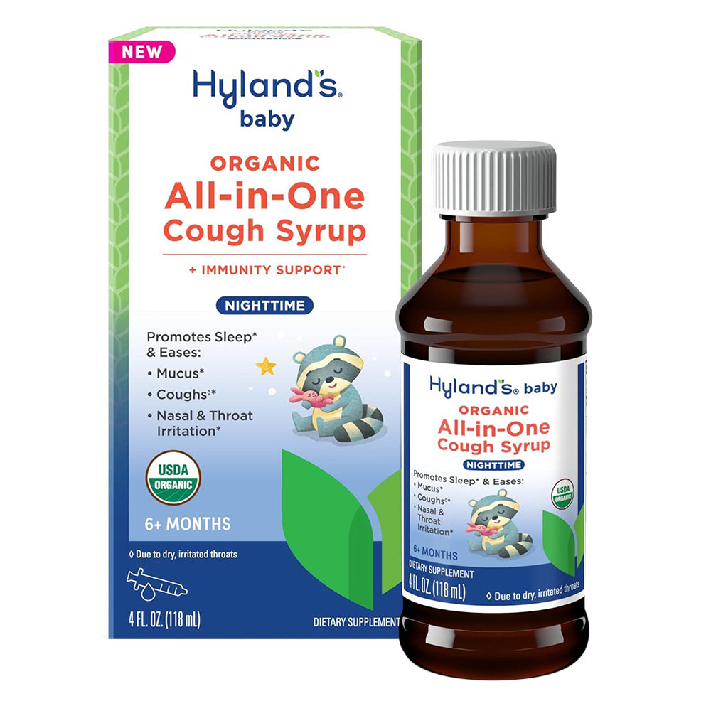 Hylands Baby Organic All in One Immunity Support Nighttime Cough Syrup 4Oz (118ml)