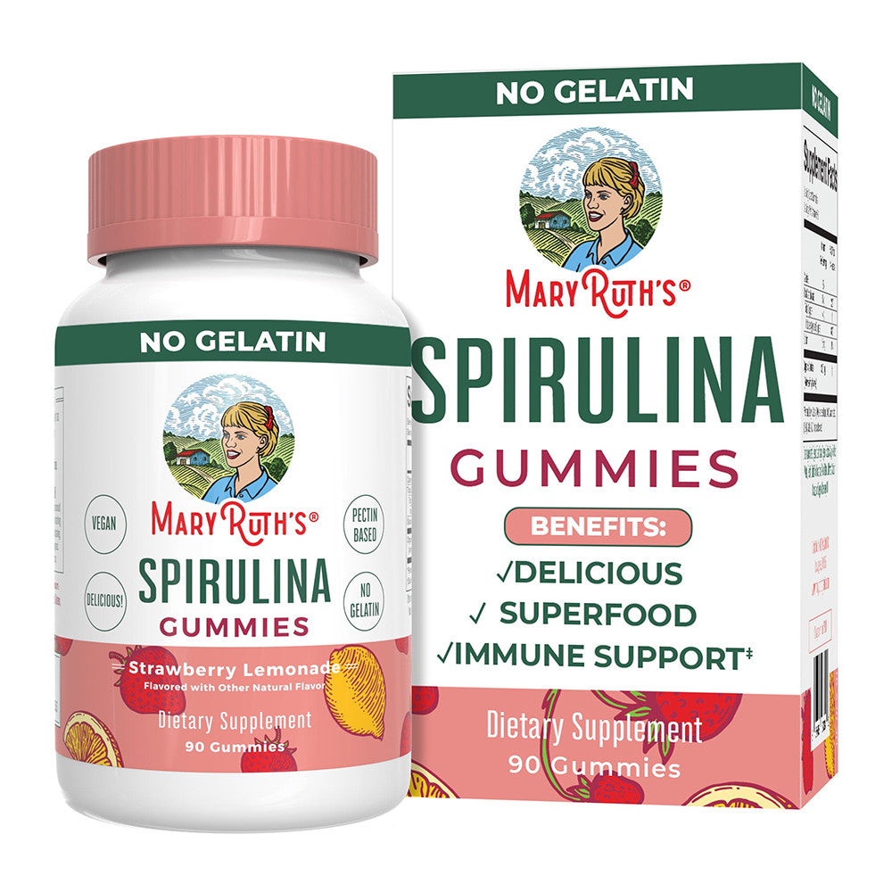 Maryruth Organics Spirulina Gummies, Strawberry Lemonade Flavor, 90 Ea