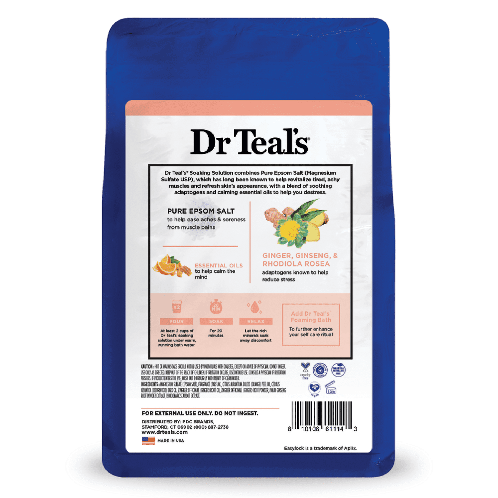 Dr Teals Pure Epsom Salt Stress Relief for Relaxation and Soothing Tired Muscles 3lb (1.36kg)