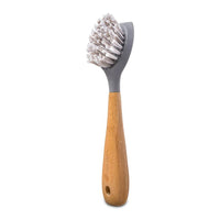 Full Circle Cast Iron Dish Wash Brush and Scraper with Bamboo Handle, 1 Ea