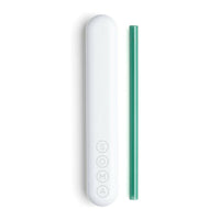 Soma Glass Drinking Straw With Silicone Lined Travel Case And Cleaning Tool, Teal, 1 Ea