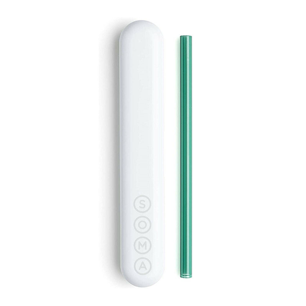 Soma Glass Drinking Straw With Silicone Lined Travel Case And Cleaning Tool, Teal, 1 Ea