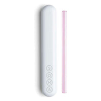 Soma Glass Drinking Straw With Silicone Lined Travel Case and Cleaning Tool, Blush, 1 Ea