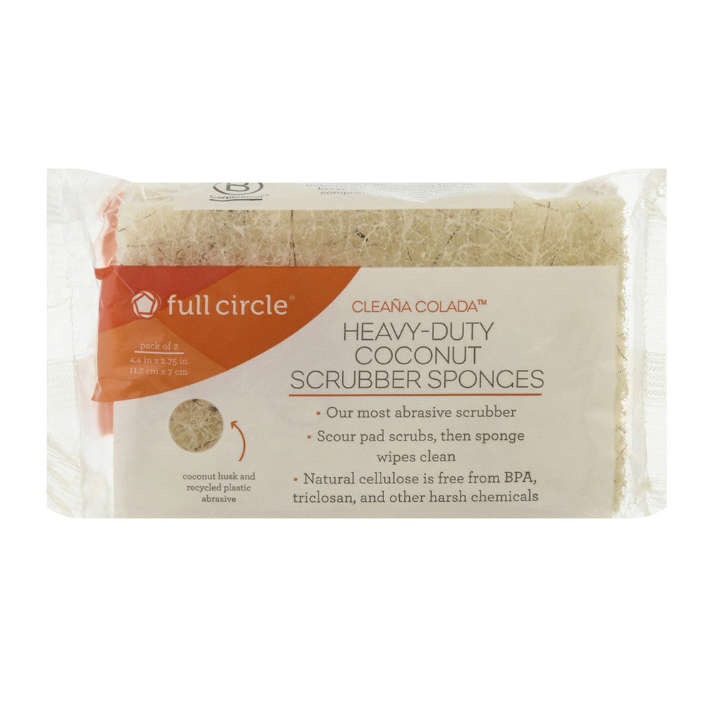 Full Circle Coconut Scrub Sponge, 2 Ea