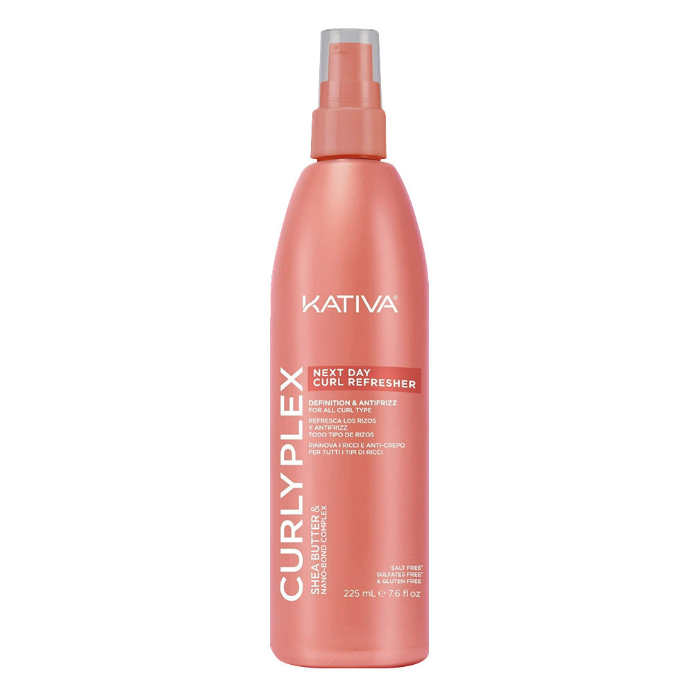 Kativa Curly Plex Next Day Curl Refresher with Shea Butter and Nano Bond Complex 7.6Oz (225ml)