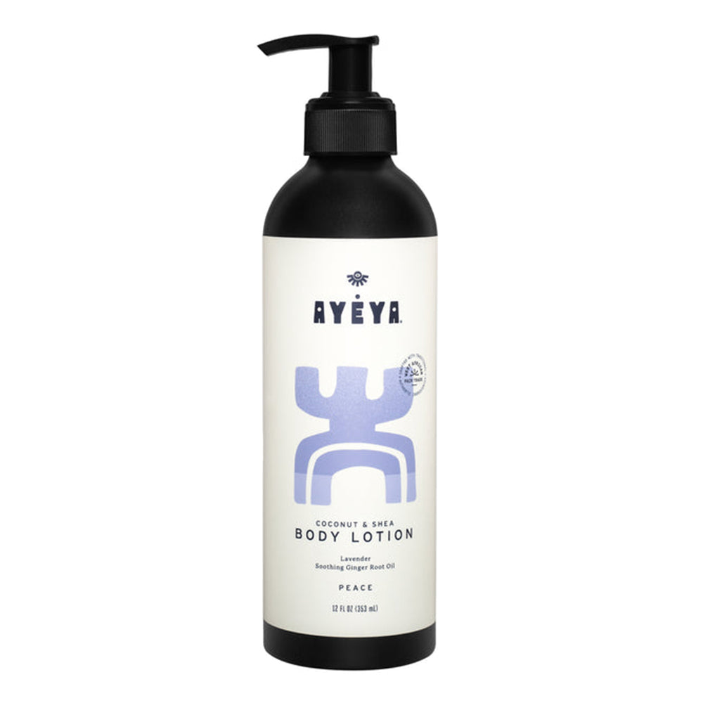 Ayeya Moisturizing Body Lotion Peace Coconut Shea and Lavender Lightweight Fast Absorbing Lotion 12Oz (353ml)