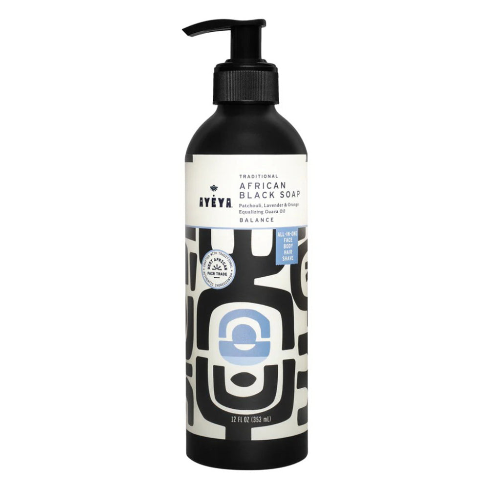 Ayeya Traditional African Black Liquid Soap Balance for Cleansing Skin 12Oz (353ml)