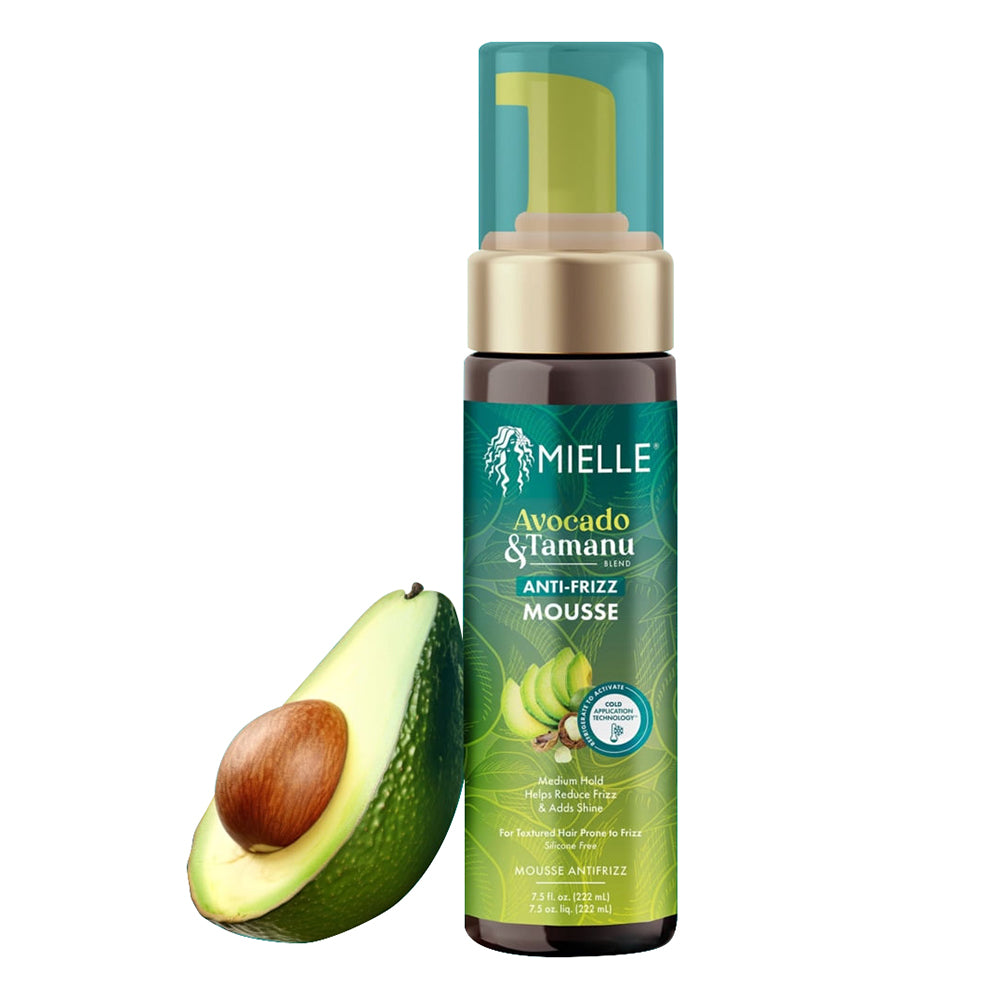 Mielle Avocado and Tamanu Hair Mousse for Frizz Control and Shine 7.5Oz (222ml)