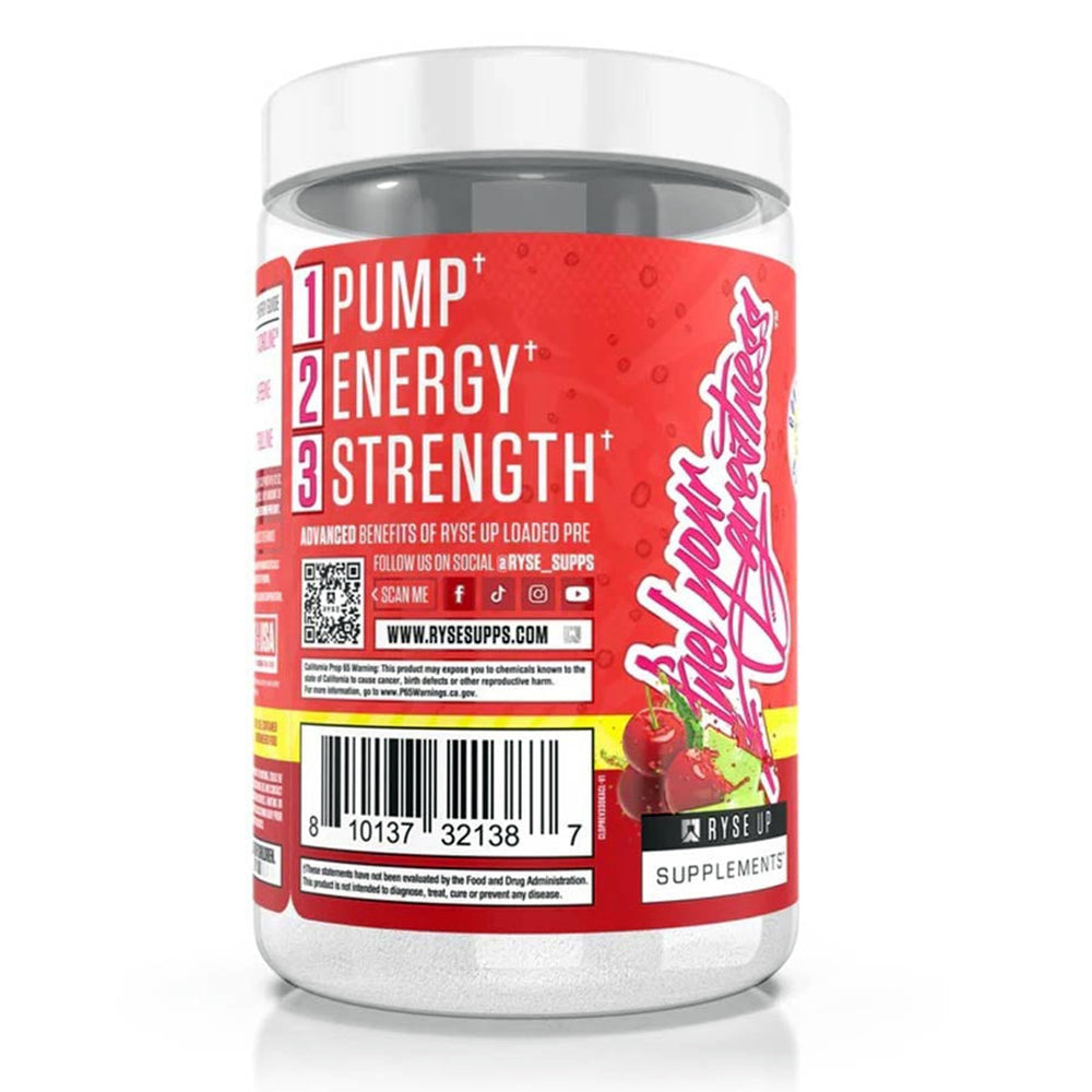 Ryse Loaded Daily Pre Workout Powder Kool Aid Cherry Limeade Pump Energy Strength 15.1Oz (430g)