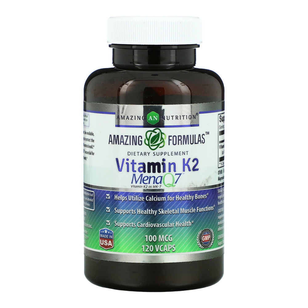 Amazing Nutrition Amazing Formulas Vitamin K2 Menaq7 100Mcg Veggie Capsules, 120 Ea