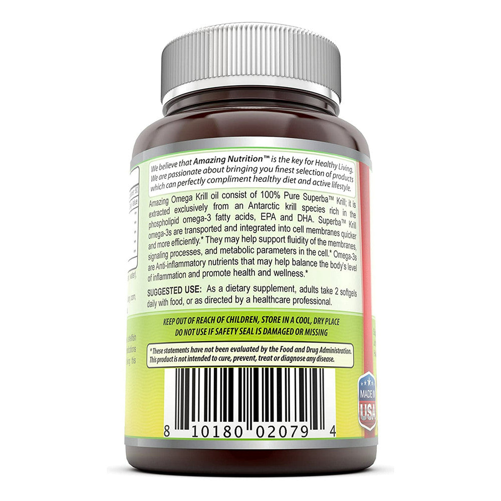 Amazing Nutrition Amazing Omega Superba Krill Oil 500 Mg Softgels, 120 Ea