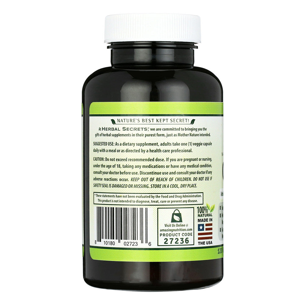 Amazing Nutrition Herbal Secrets Quercetin 500 Mg Vegetarian Capsules, 120 Ea