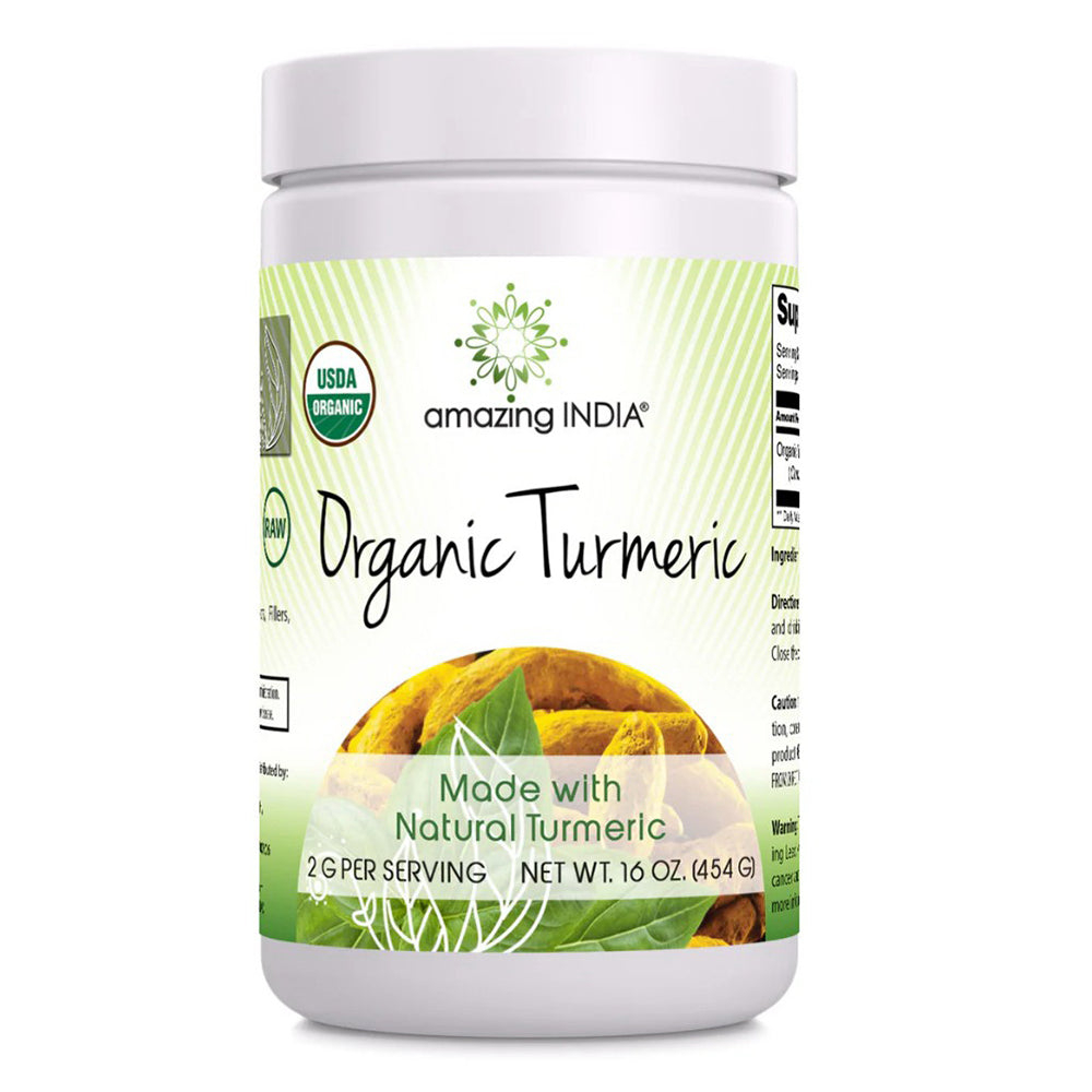 Amazing India Organic Turmeric Powder for Anti Inflammatory and Digestive Support 16Oz (454g)