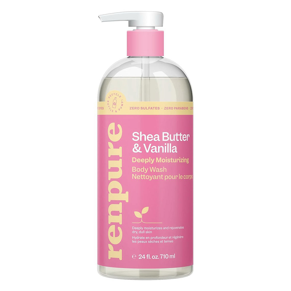Renpure Hydrating Body Wash with Shea Butter and Vanilla 24Oz (710ml)