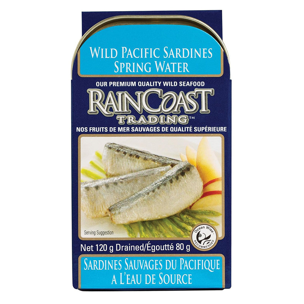Raincoast Trading Wild Pacific Sardines in Spring Water, 120 Gm