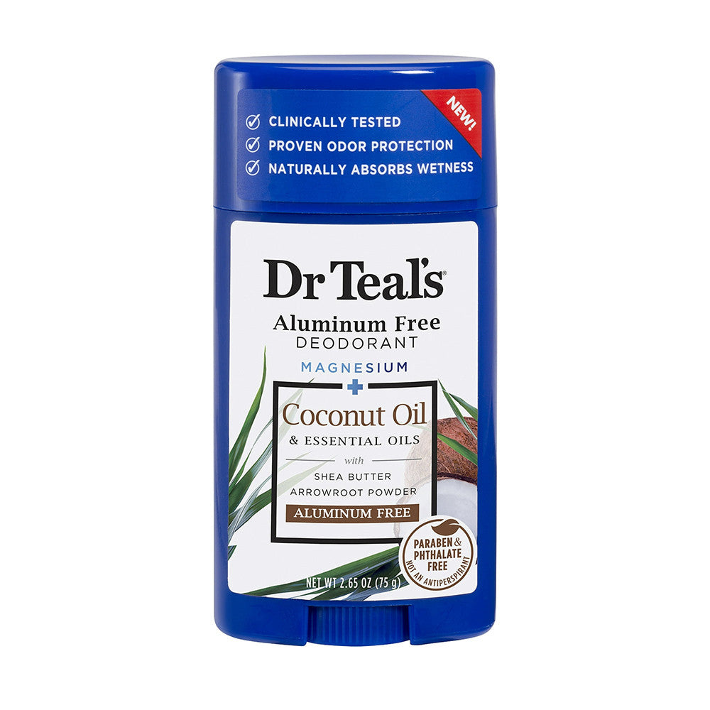 Dr Teals Aluminum Free Deodorant, Coconut Oil, 2.65 Oz