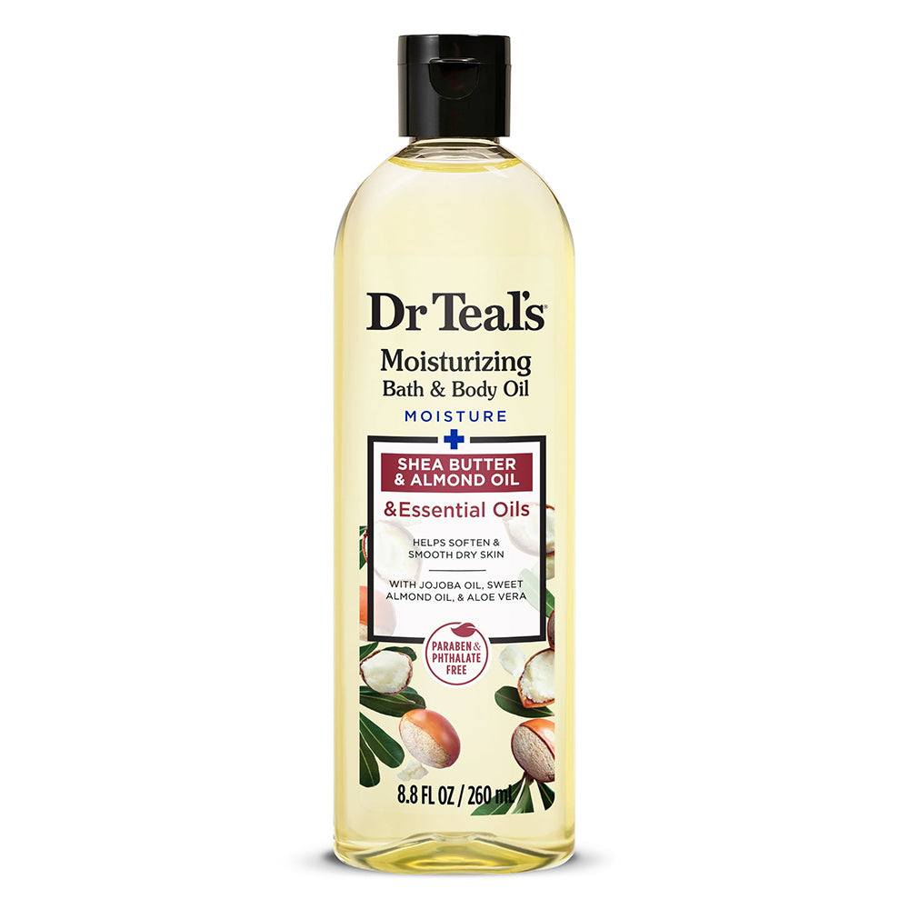 Dr Teals Moisturizing Bath and Body Oil with Shea Butter and Almond Oil 8.8Oz (260ml)