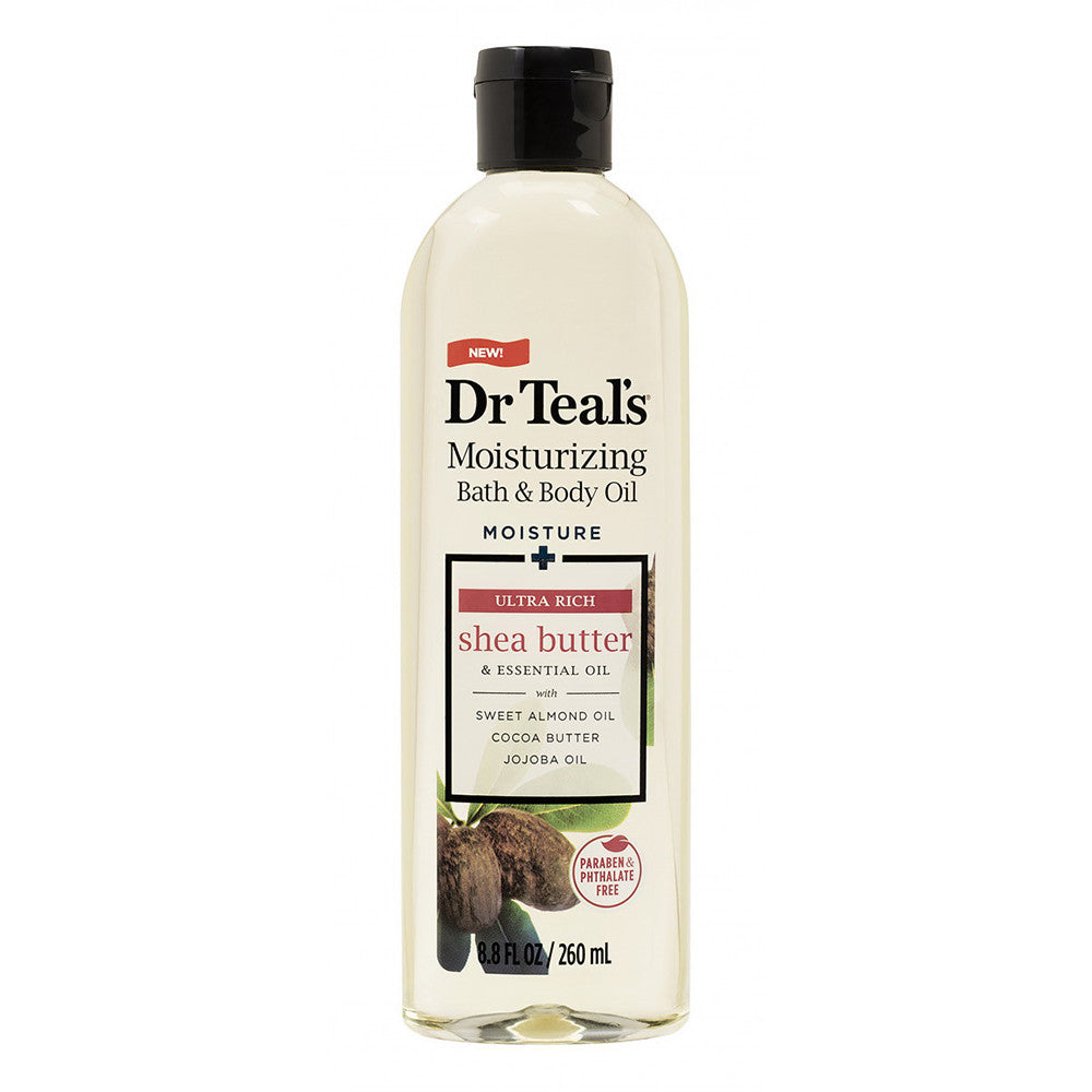Dr Teals Bath And Body Oil Moisturzing, Ultra Rich Shea Butter Essential Oil, 8.8 Oz