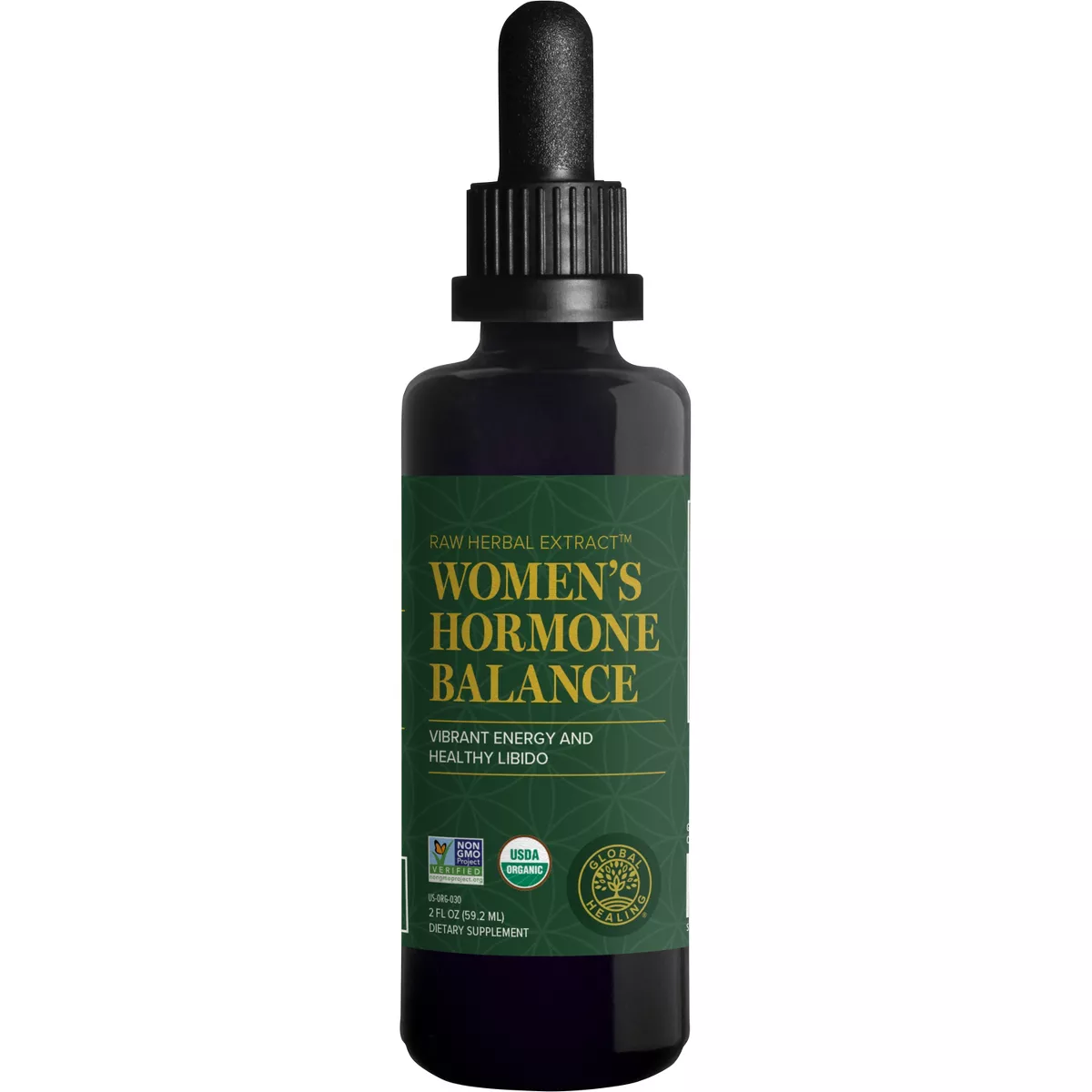 Global Healing Womens Hormone Balance Female Fuzion Organic Liquid Supplement Drops, 2 Oz