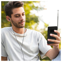 Coby Pocket Size AM and FM Radio Stereo Earbuds, Black, 1 Ea