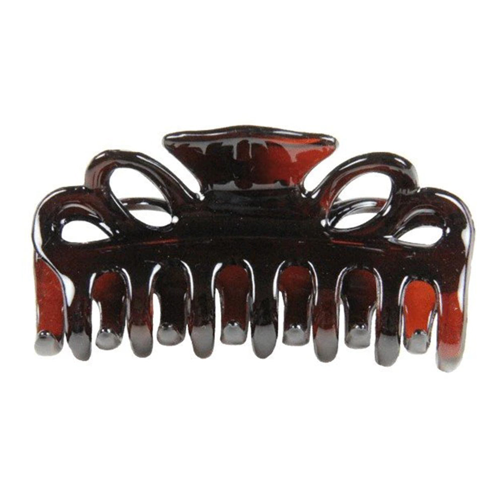 Di Prima Gardenia Medium Double Loop Hair Clamp Tortoiseshell Hair Styling Tool 1Ea