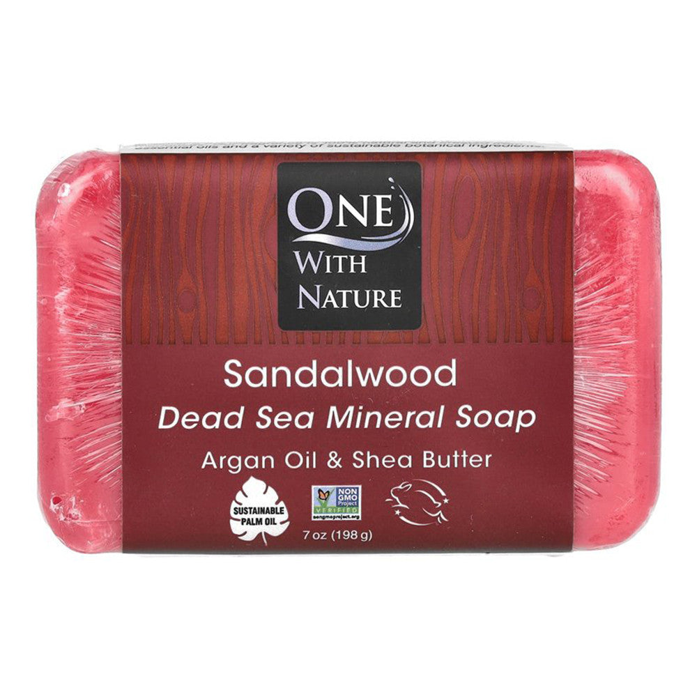 One with Nature Sandalwood Dead Sea Bar Soap, 7 Oz