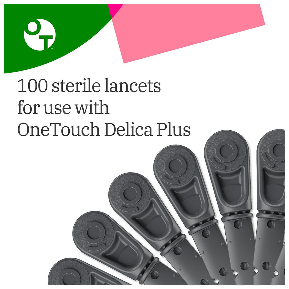 Onetouch Delica Plus Lancets for Diabetes Testing 30 Gauge for Lancing Device, 100 Ea