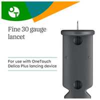 Onetouch Delica Plus Lancets for Diabetes Testing 30 Gauge for Lancing Device, 100 Ea