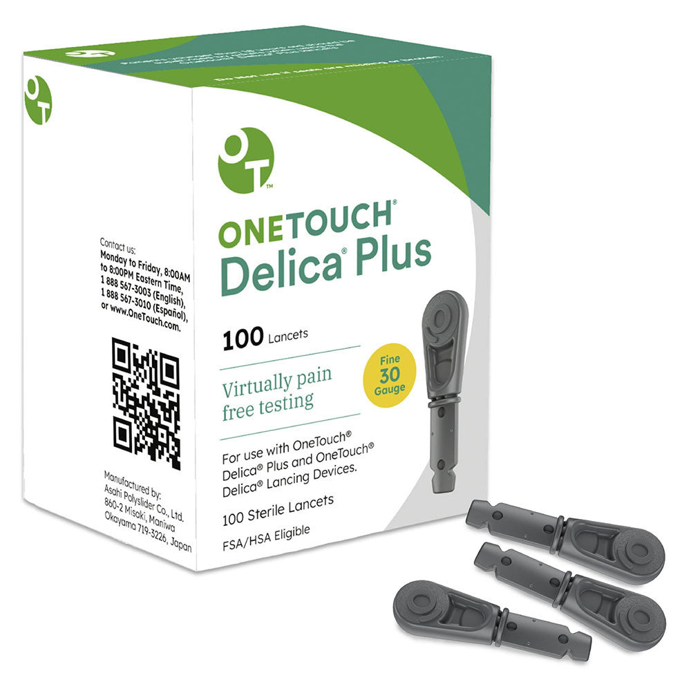 Onetouch Delica Plus Lancets for Diabetes Testing 30 Gauge for Lancing Device, 100 Ea