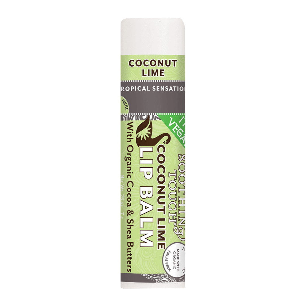 Soothing Touch Lip Balm With Organic Cocoa And Shea Butters, Coconut Lime, 12 Ea
