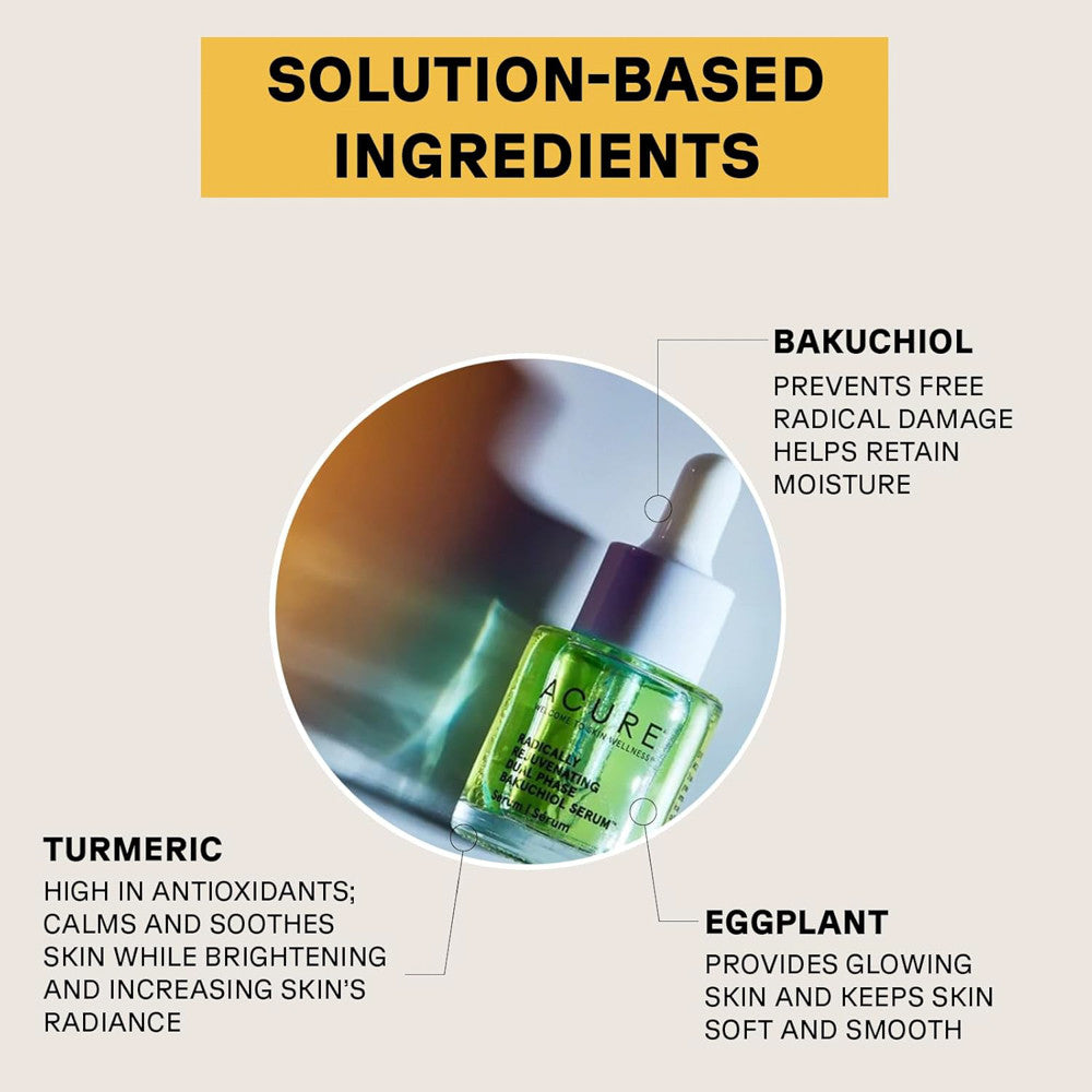 Acure Radically Rejuvenating Dual Phase Bakuchiol Serum, 0.67 Oz