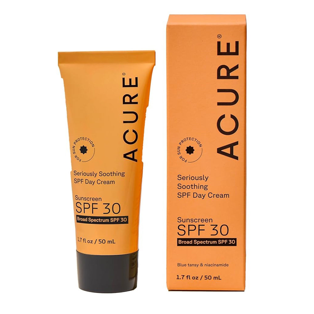 Acure Seriously Soothing Day Cream Sunscreen Face Moisturizer with SPF 30 Shields Sensitive Skin 1.7Oz (50ml)