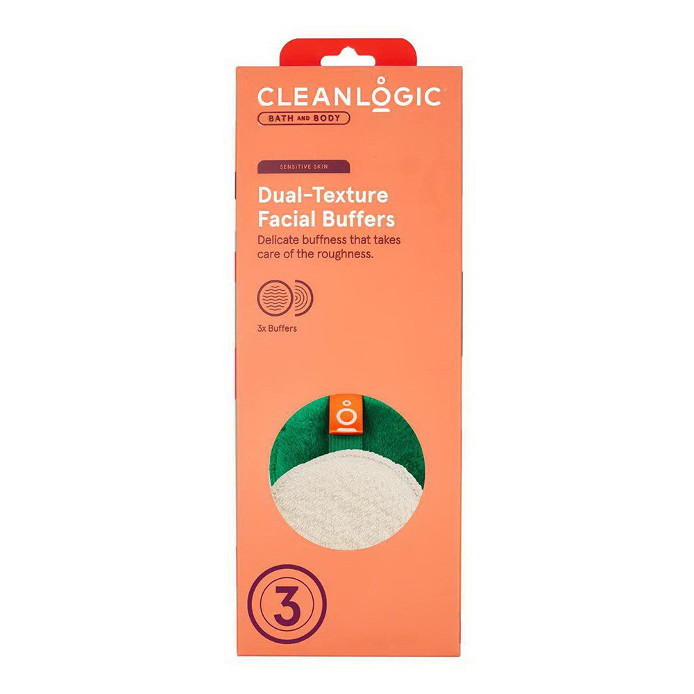 Cleanlogic Bath and Body Sensitive Skin Dual-Texture Facial Buffers, 3 Ea