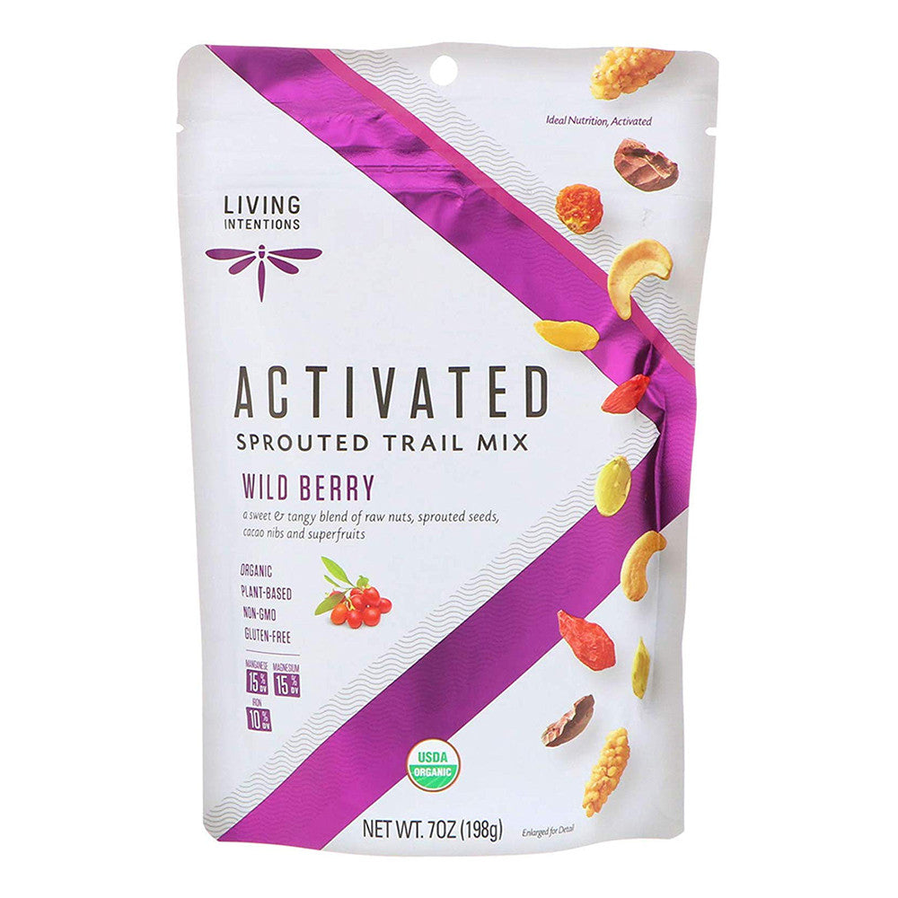 Living Intentions Organic Activated Sprouted Trail Mix Wild Berry, 7 Oz