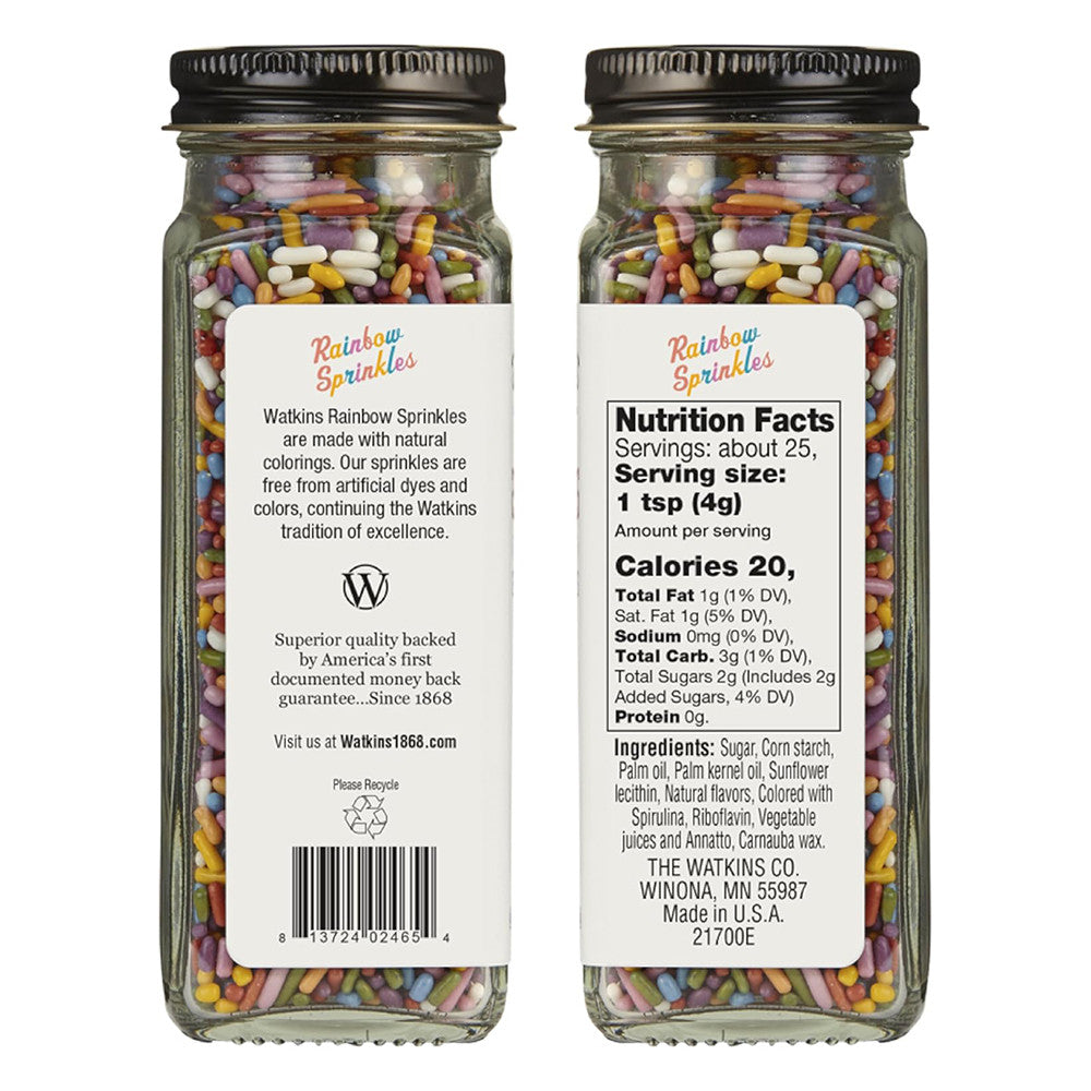 Watkins Decorating Rainbow Sprinkles, 3.4 Oz