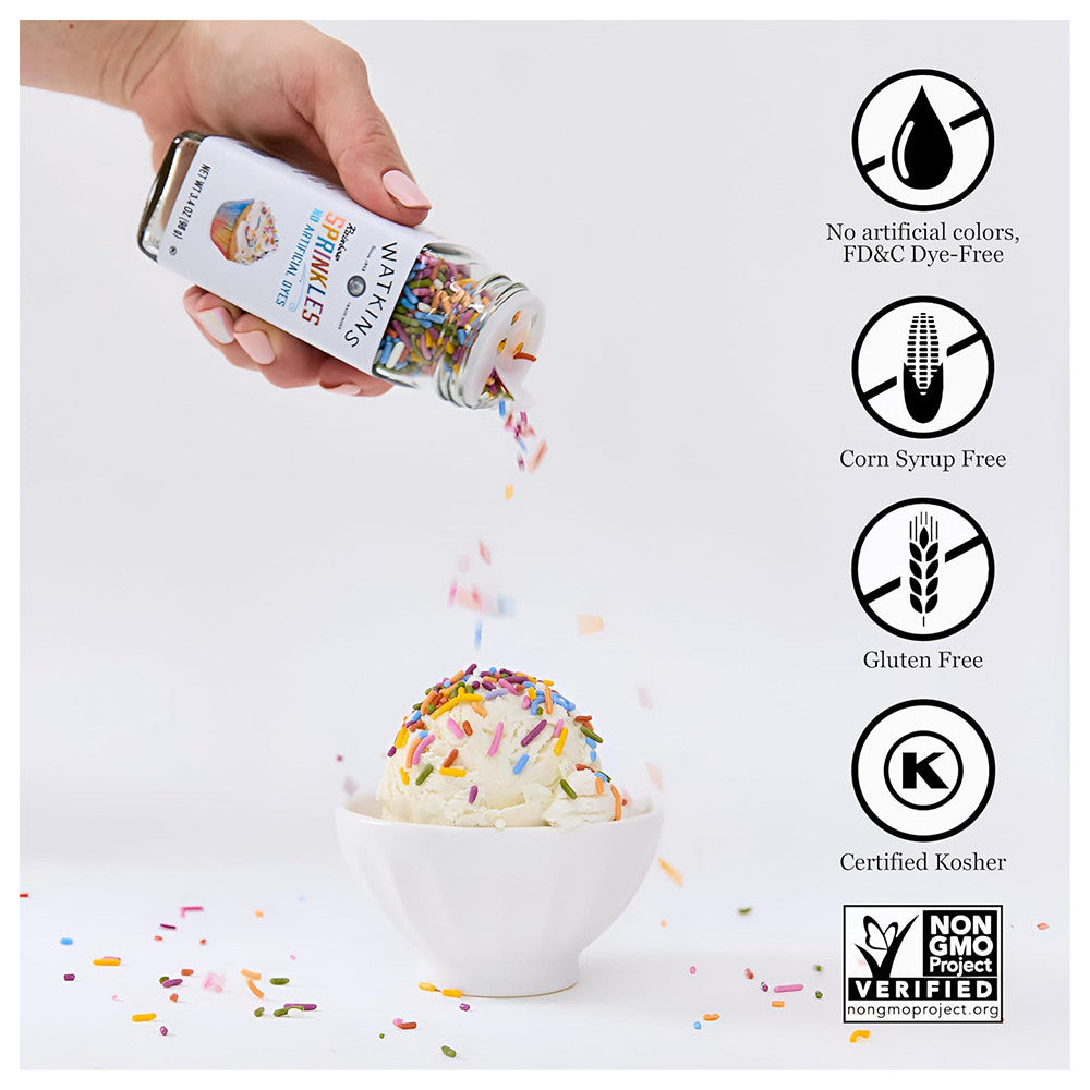 Watkins Decorating Rainbow Sprinkles, 3.4 Oz