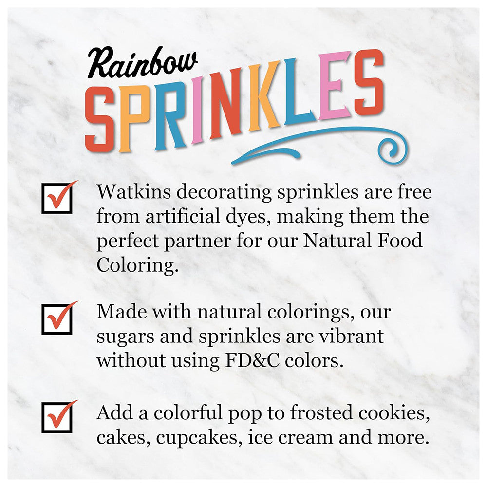 Watkins Decorating Rainbow Sprinkles, 3.4 Oz