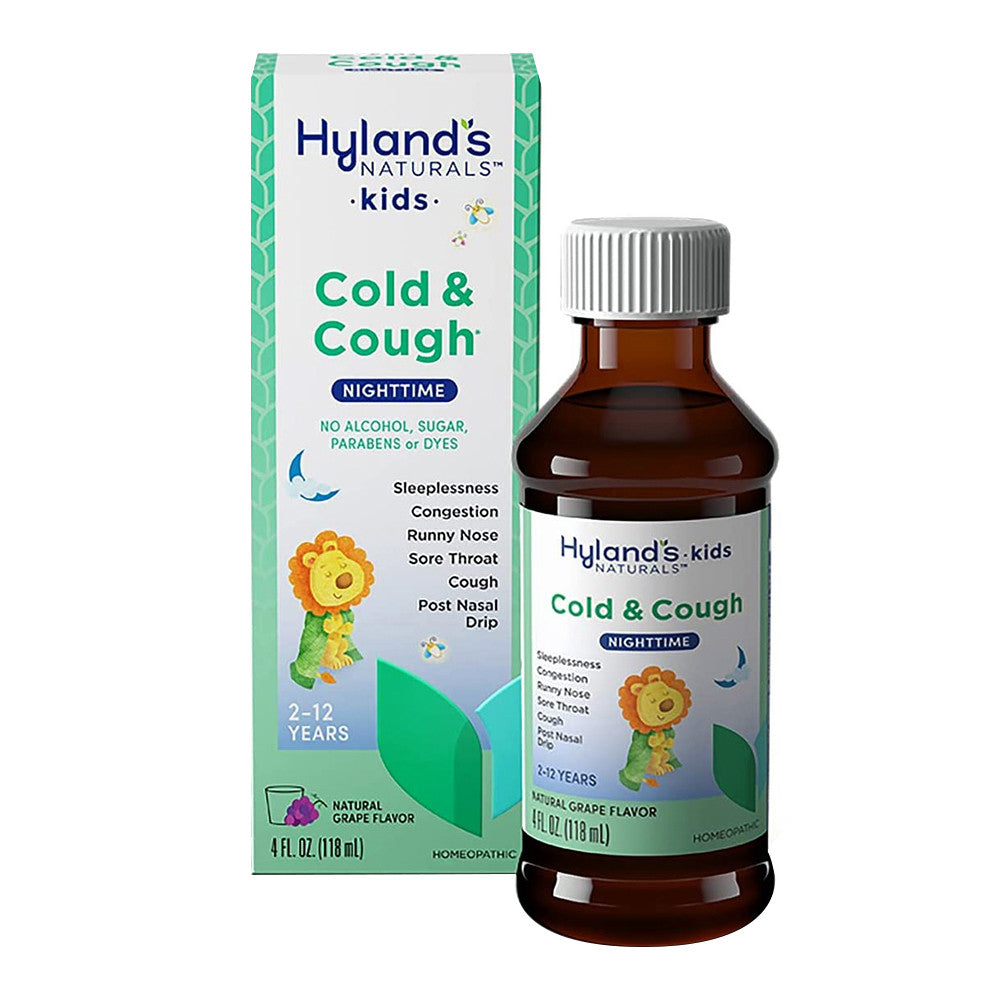 Hyland's Naturals Kids Cold & Cough Nighttime Syrup, Grape, 4 Oz