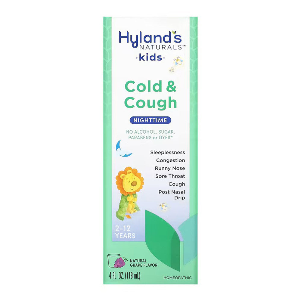 Hyland's Naturals Kids Cold & Cough Nighttime Syrup, Grape, 4 Oz
