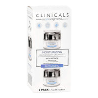 Clinicals Moisturizing Day And Night Anti Aging Cream With Retinol Pack Of 2, 1.7 Oz