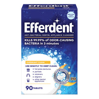 Efferdent PM Overnight Anti-Bacterial Denture Cleanser Tablets - 90 ea