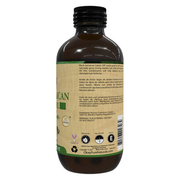 Okay Black Jamaican Castor Oil Original Dark with Peppermint, 4 Oz
