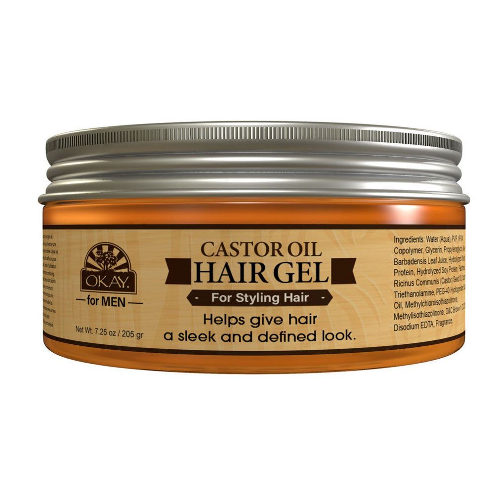 Okay Mens Castor Oil Hair Gel, 7.25 Oz
