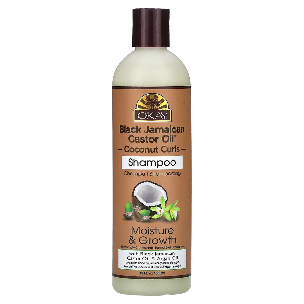Okay Black Jamaican Castor Oil Coconut Curls Shampoo, 12 Oz