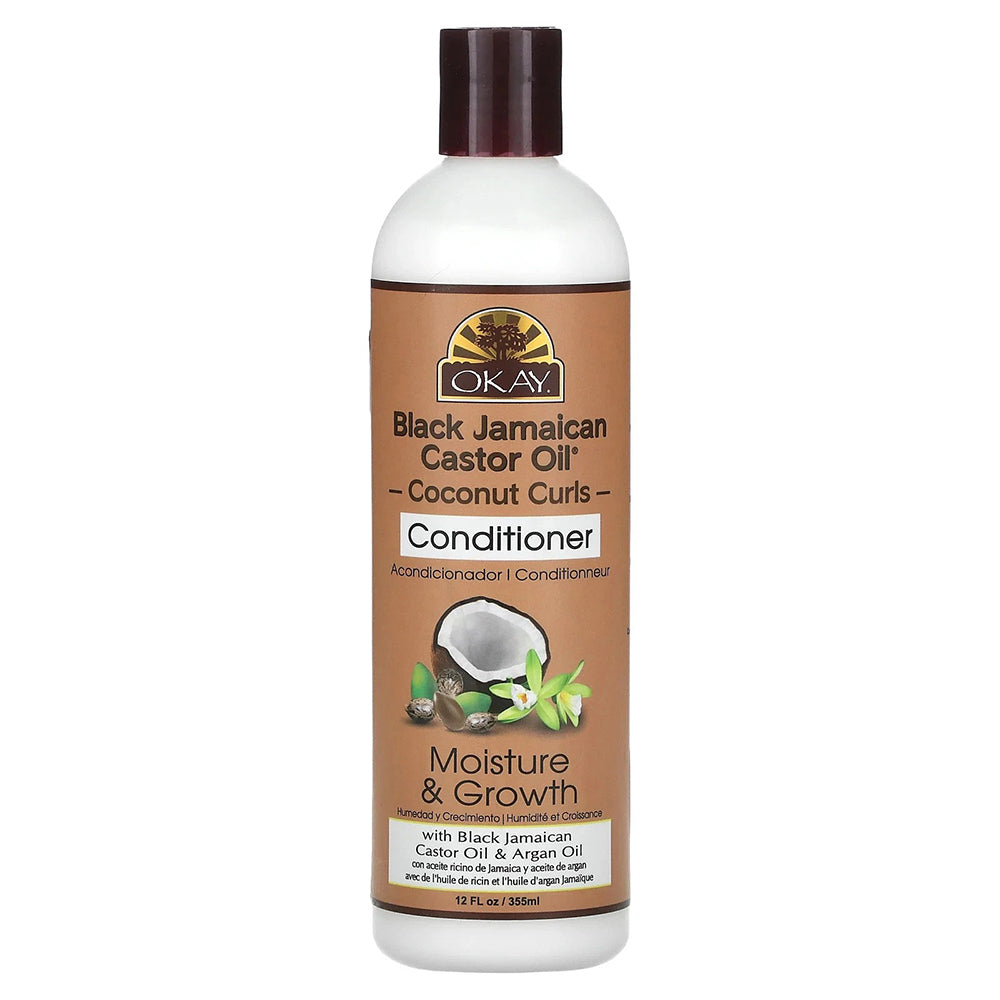 Okay Black Jamaican Castor Oil and Coconut Curls Conditioner for Moisture Hair 12Oz (355ml)