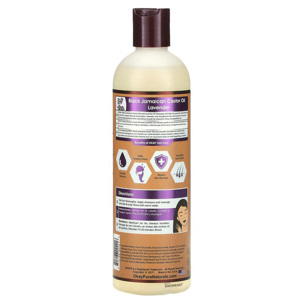 Okay Pure Naturals Black Jamaican Castor Oil Lavender Shampoo,12 Oz
