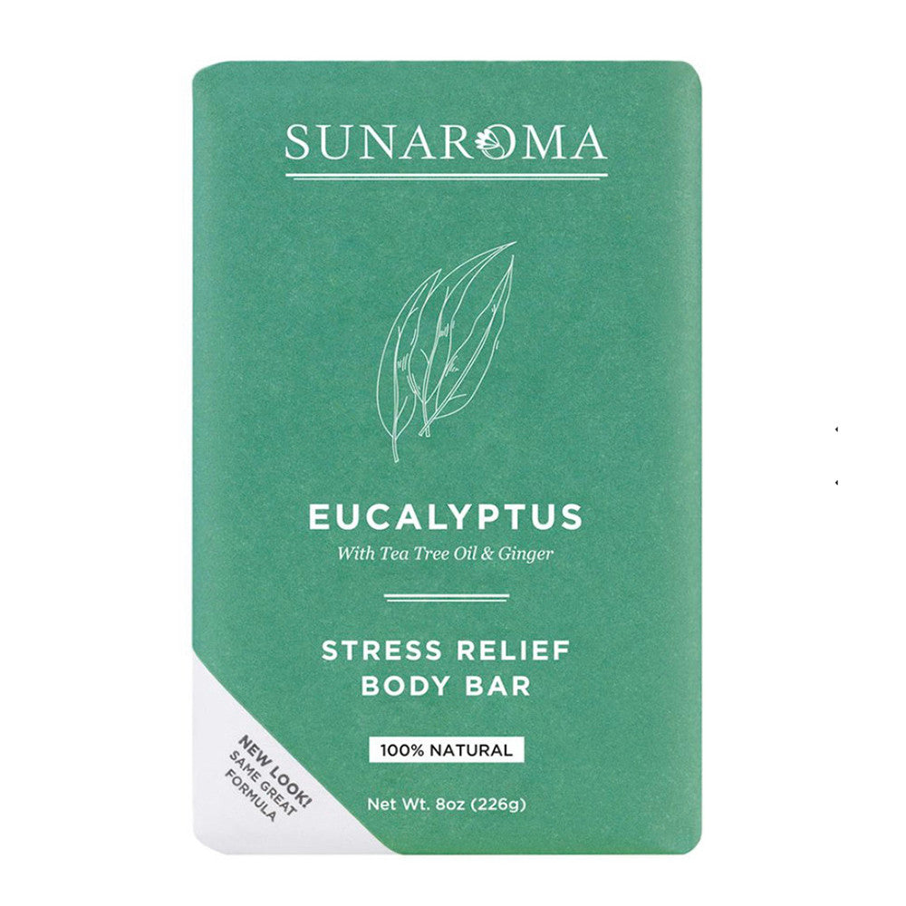 Sunaroma Eucalyptus With Tea Tree oil and Ginger Soap Bar, 8 Oz