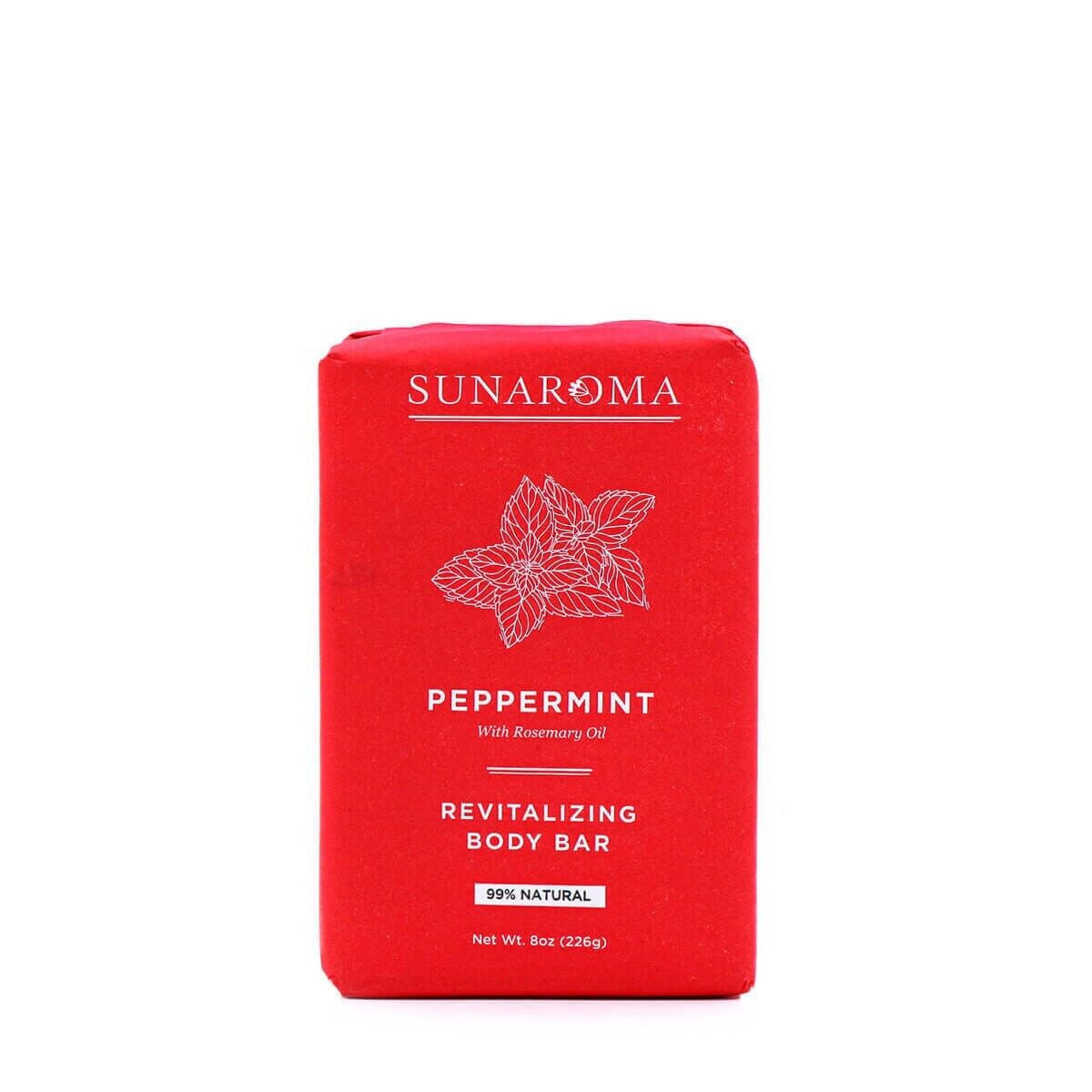 Sunaroma Peppermint Oil and Rosemary Body Bar Soap, 8 Oz